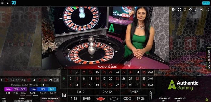 21.co.uk casino live roulette