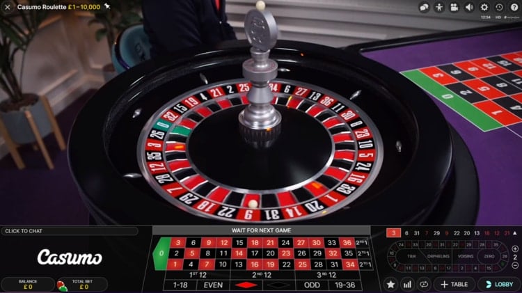 casumo live roulette table